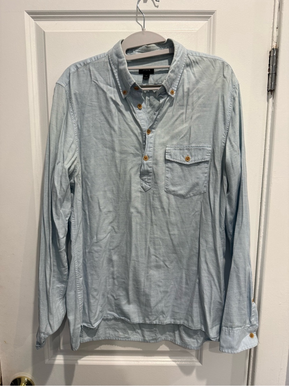 J. Crew Light Blue Long-Sleeve Button-Down Pullover Shirt